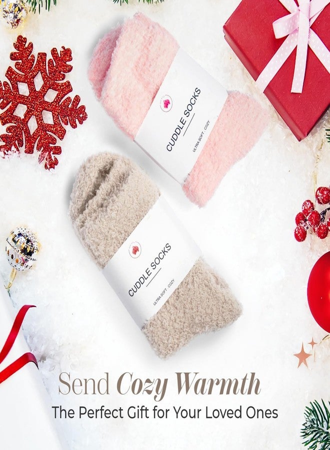 Dear Kitty Fuzzy Socks for Women & Men - Cozy Cloud Socks for Sleeping, Gifts, Spa, Travel, Stress Relief, Postpartum, Lounge Wear - Beige (Pack of 1) - Image 2